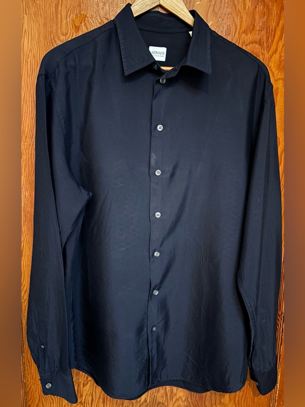 Armani Collezioni silky men’s dress shirt.